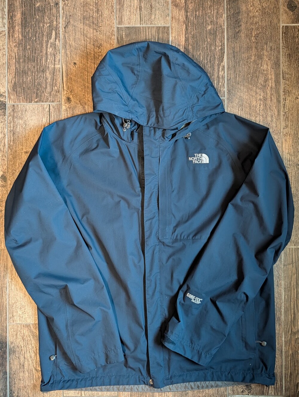 Vintage The North Face Hooded Rain Jacket Cover Navy Blue Gortex Mens Size XL